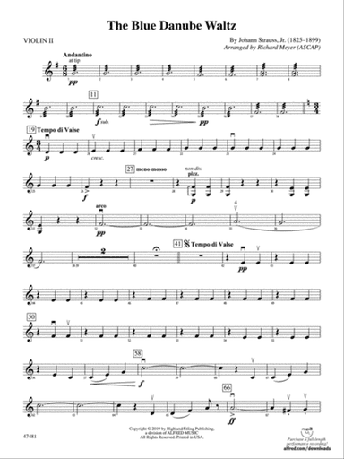 The Blue Danube Waltz: 2nd Violin
