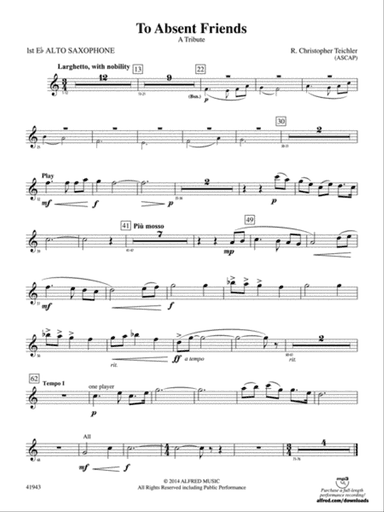 To Absent Friends: E-flat Alto Saxophone