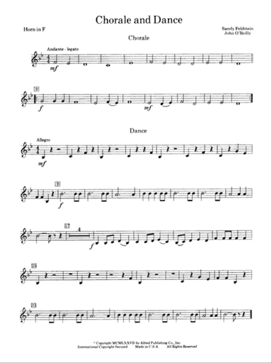 Chorale and Dance: 1st F Horn