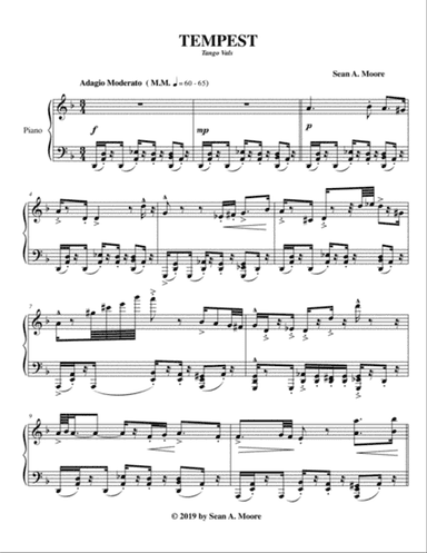 Tempest - Tango Waltz for Solo Piano