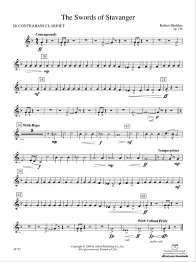 The Swords of Stavanger: (wp) B-flat Contrabass Clarinet