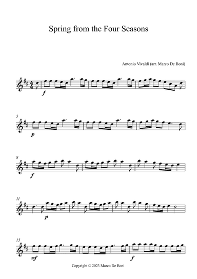 Spring from the Four Seasons (Easy Flute)