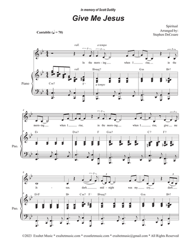 Give Me Jesus (Vocal solo - Medium Key)