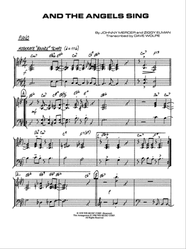 And the Angels Sing: Piano Accompaniment