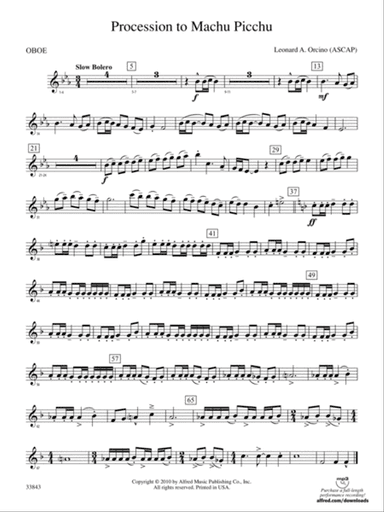Procession to Machu Picchu: Oboe
