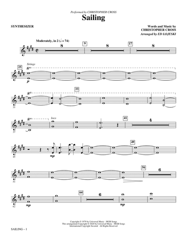 Sailing (arr. Ed Lojeski) - Synthesizer