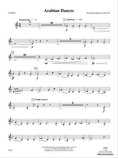 Arabian Dances: 1st F Horn