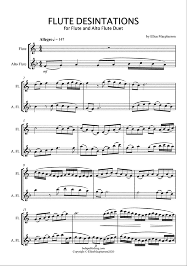FLUTE DESTINATIONS - Alto Flute and Concert Flute Duet