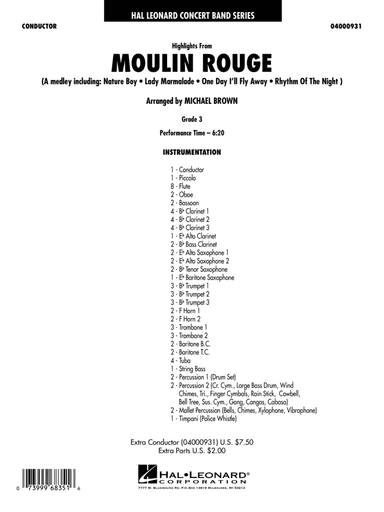 Highlights from Moulin Rouge - Full Score