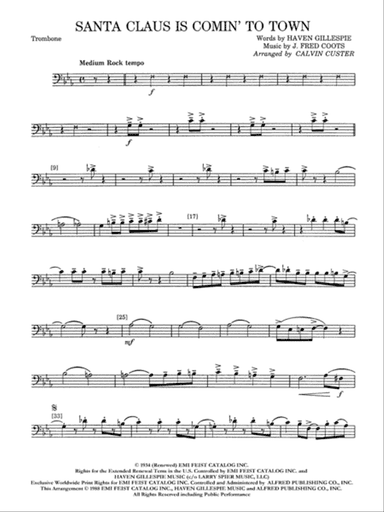 Santa Claus Is Comin' to Town: 1st Trombone