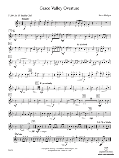 Grace Valley Overture: (wp) B-flat Tuba T.C.