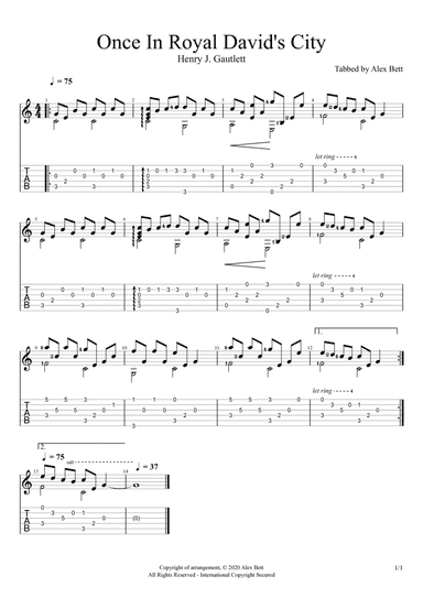 Once in Royal David's City (Solo Fingerstyle Guitar)