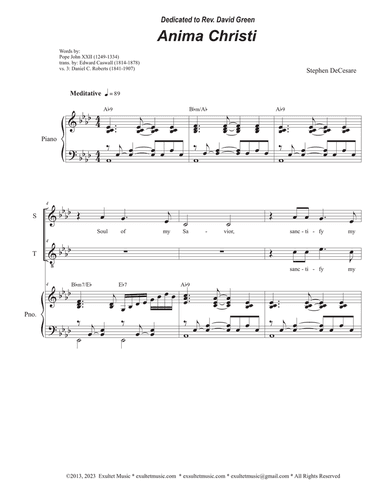 Anima Christi (Duet for Soprano and Tenor solo)