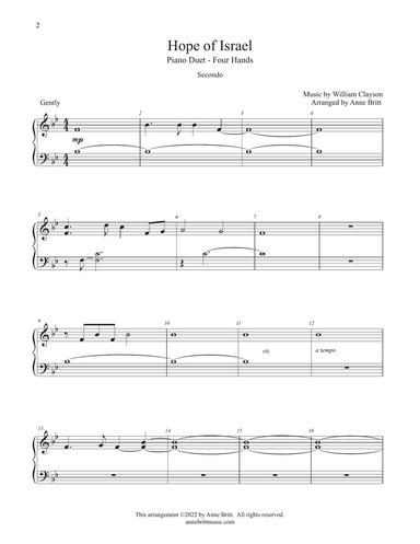 Hope of Israel (piano duet)
