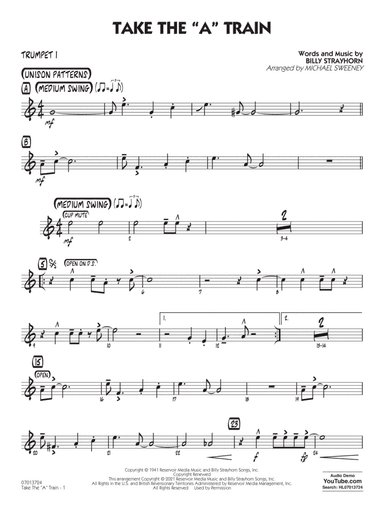 Take the "A" Train (arr. Michael Sweeney) - Trumpet 1