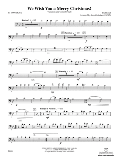 We Wish You a Merry Christmas!: 1st Trombone