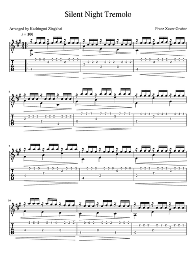 Silent Night ( Guitar tremolo )