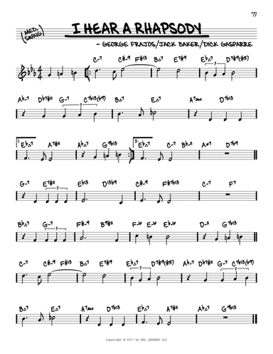I Hear A Rhapsody (arr. David Hazeltine)