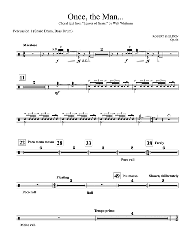 Once, the Man...: 1st Percussion