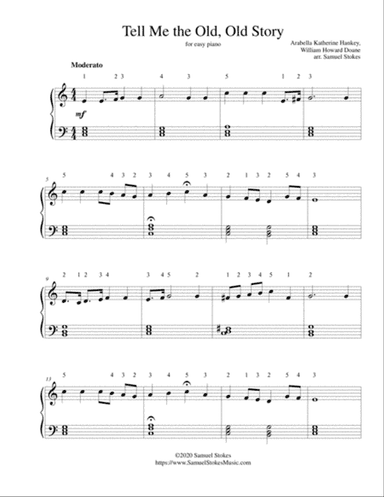 Tell Me the Old, Old Story - for easy piano