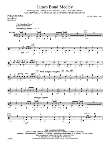 James Bond Medley: 1st Percussion