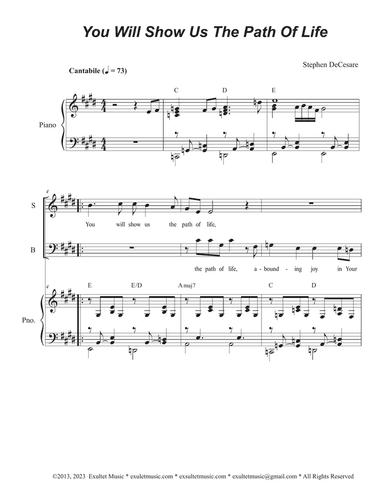 You Will Show Us The Path Of Life (Vocal Trio - (SAB)