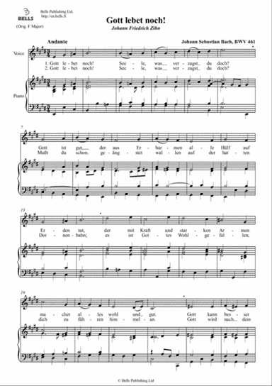 Gott lebet noch!, BWV 461 (E Major)