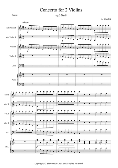 Concerto for 2 Violins in a minor, Op 3, No 8, III.Allegro