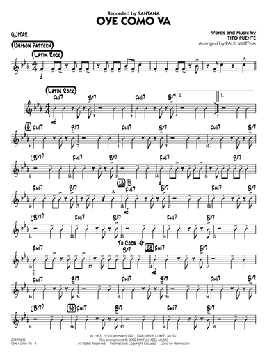 Oye Como Va (arr. Paul Murtha) - Guitar