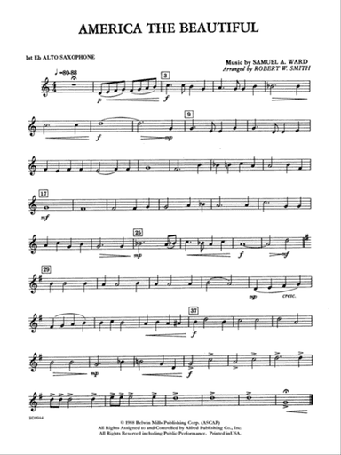 America the Beautiful: E-flat Alto Saxophone