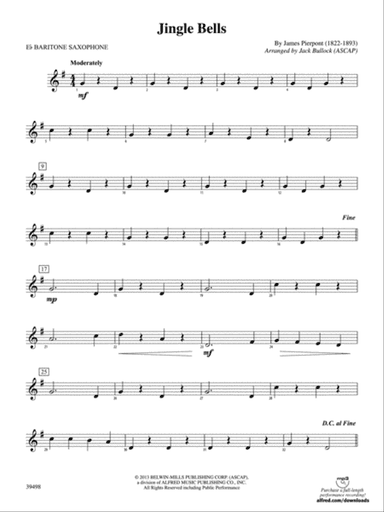 Jingle Bells: E-flat Baritone Saxophone