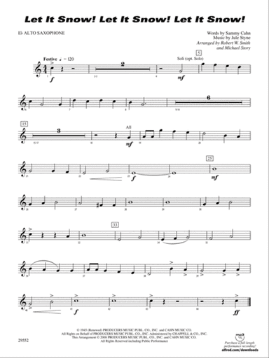 Let It Snow! Let It Snow! Let It Snow!: E-flat Alto Saxophone