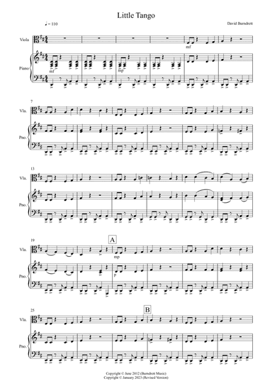 Little Tango for Easy Viola and Piano