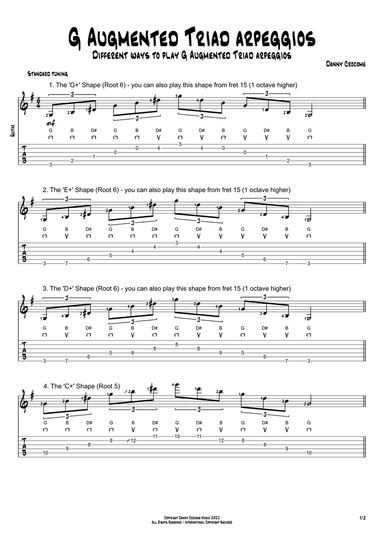G Augmented Triad Arpeggios (5 Ways to Play)