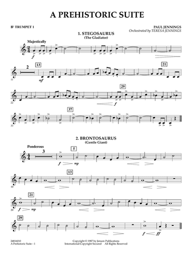 A Prehistoric Suite - Bb Trumpet 1
