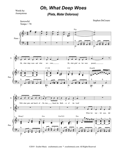 Oh, What Deep Woes (Pieta, Mater Dolorosa) (2-part choir - (Soprano & Tenor)