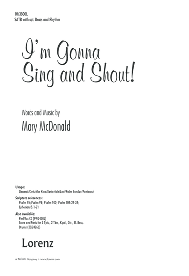 I'm Gonna Sing and Shout!