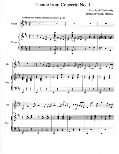 Theme from Concerto No. 1 by Tchaikovsky