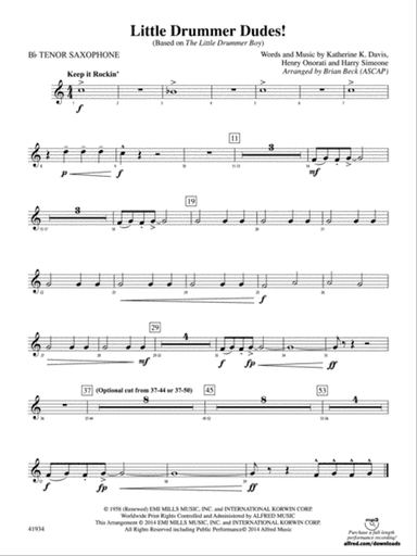 Little Drummer Dudes!: B-flat Tenor Saxophone