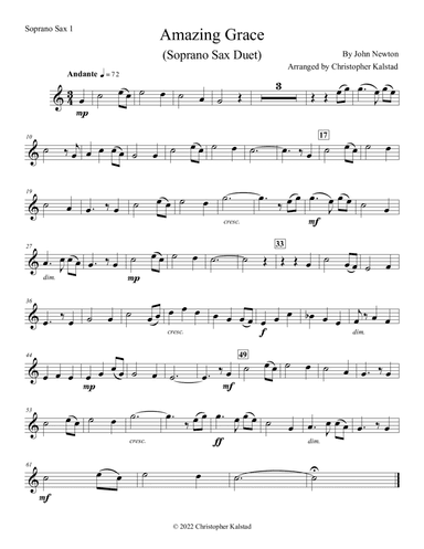 Amazing Grace (Soprano Sax Duet)