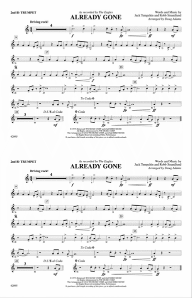 Already Gone: 2nd B-flat Trumpet