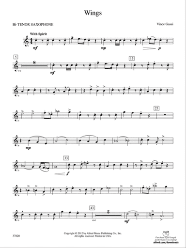 Wings: B-flat Tenor Saxophone
