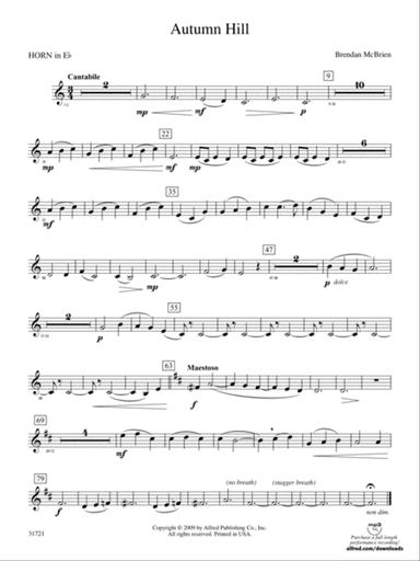 Autumn Hill: (wp) 1st Horn in E-flat
