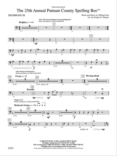 The 25th Annual Putnam County Spelling Bee,™ Selections from: 3rd Trombone