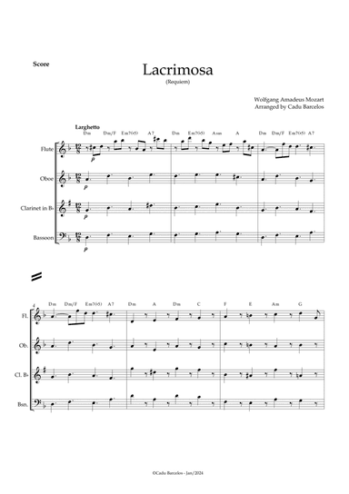 Lacrimosa (Woodwind Quartet) chords