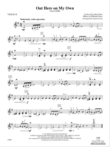 Out Here on My Own (from the motion picture Fame): 2nd Violin