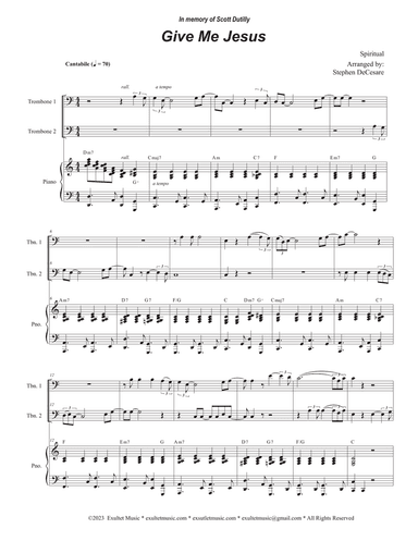 Give Me Jesus (Trombone Duet)