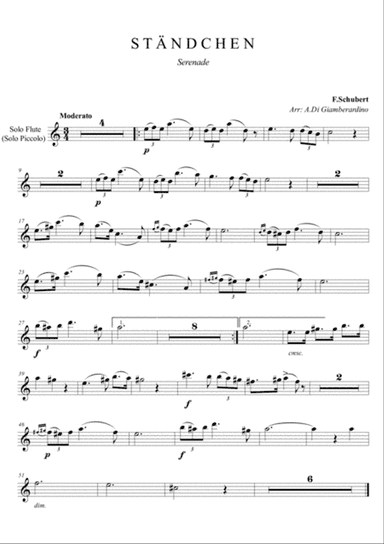 Ständchen (Serenade) - C Flute Choir