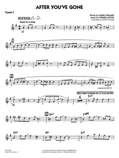 After You've Gone (arr. Mark Taylor) - Trumpet 2