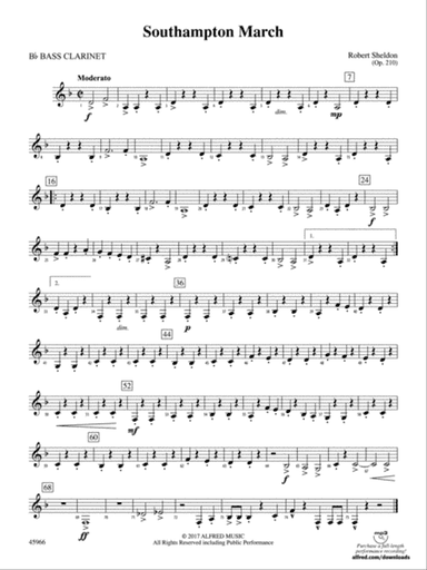 Southampton March: B-flat Bass Clarinet